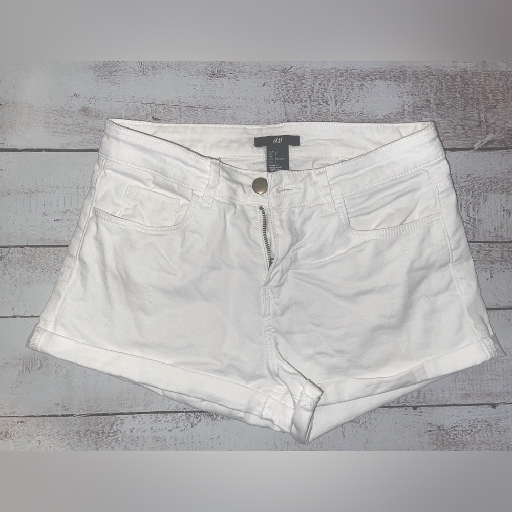 H&M white jeans, shorts, size 2